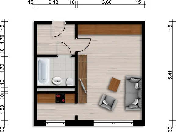 1 Zimmer, 30,25 m² in Hoyerswerda · Erich-Weinert-Straße 46 – Bild 2